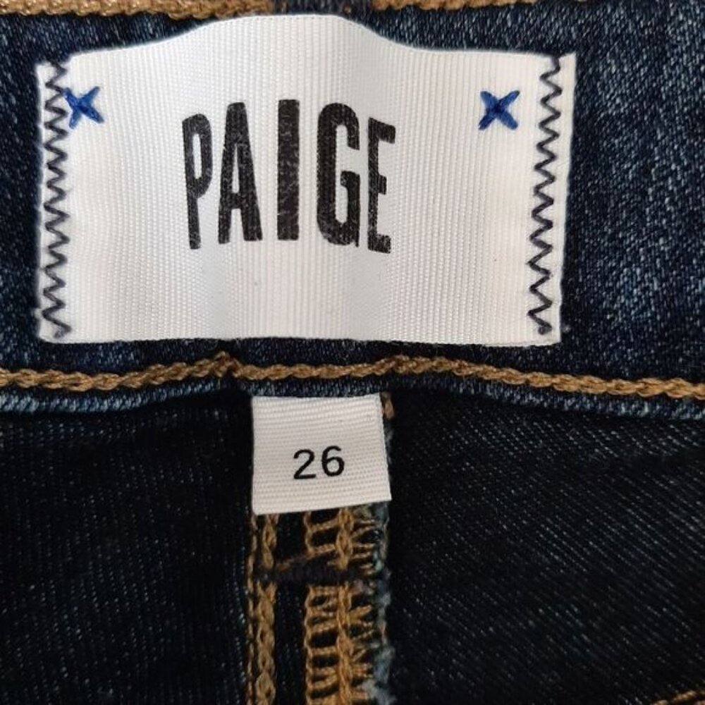 PAIGE | Verdugo Ankle Nottingham Blue Jeans Cropped Sz 26 Flawed - Picture 10 of 12